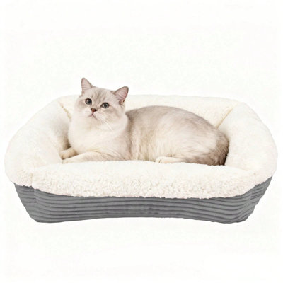 Lit chaud et moelleux pour animaux de compagnie pour chats et chiens - doux, robuste et lavable à la machine avec base antidérapante