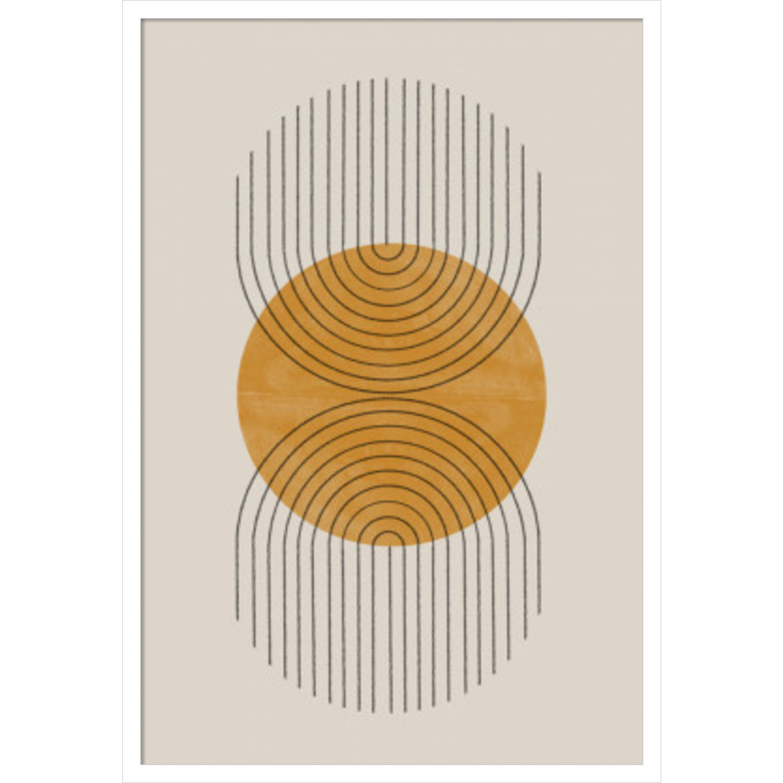 Perfect Point Yellow by The MIUUS STUDIO, White Framed, 33" H x 23" W x 1" D