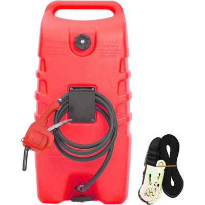 15 Gallon (57L) Portable HDPE Fuel Caddy with Siphon Pump & 10ft Hose, Dual Brass Shutoff Valves, 6" Wheels Mobile Fuel Tank for Lawn Mowers, Farm, Marine & Household Refueling, Red