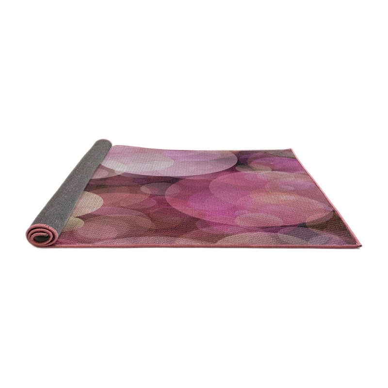 Motif géométrique rose Tapis décoratif, Carré 8 pi