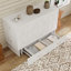 Commode 100% bois massif avec 2 tiroirs, grand lit escamotable avec chargeur intégré pour la chambre à coucher, finition blanche-1239411667