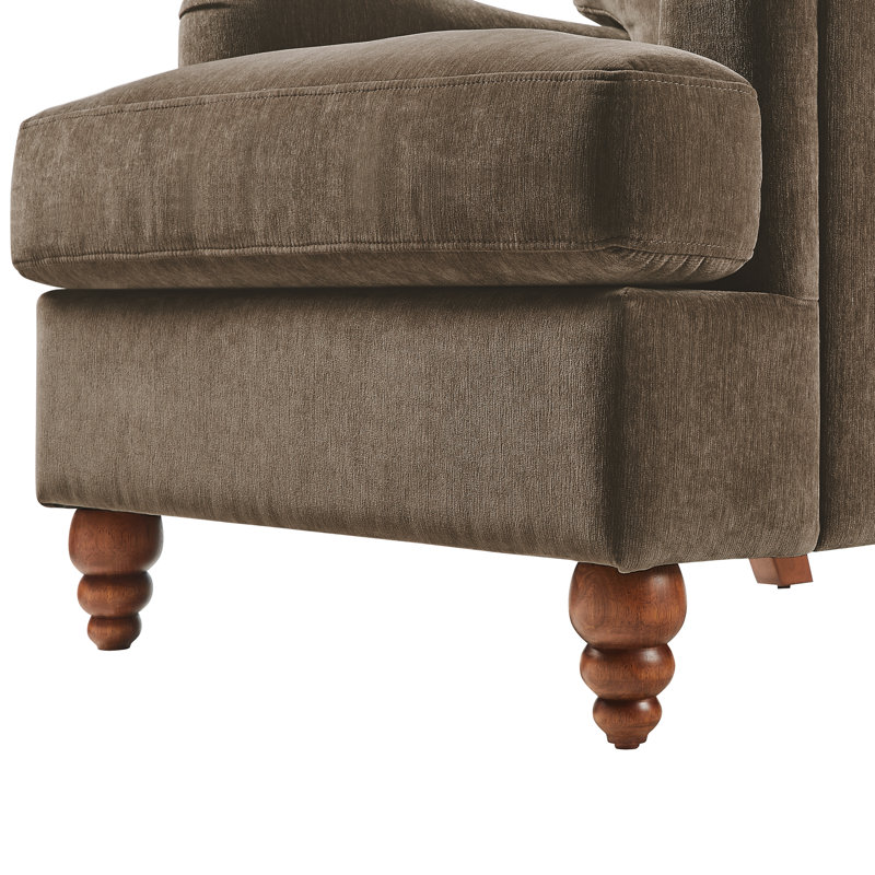 Courchevel 34.5" W Polyester Armchair, Brown