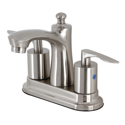 Kingston Brass Serena Two-Handle 3-Hole Deck Mount 4" Centerset Bathroom Faucet with Retail Pop-Up