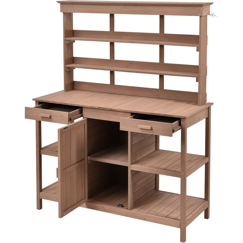 Armoire de rangement avec tiroirs pour l'extérieur, Brun