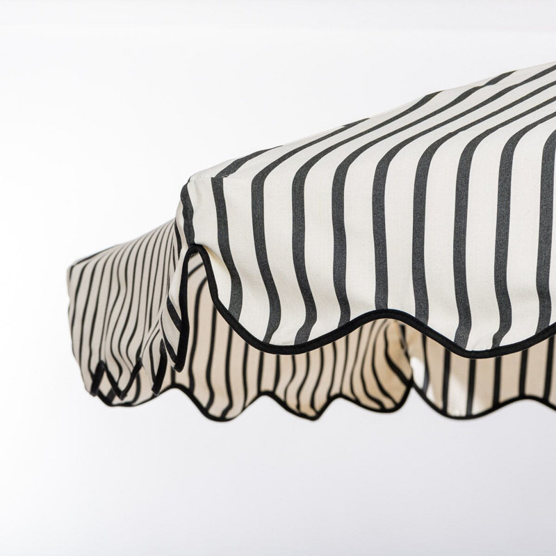 Market 84'' W Umbrella, Black/White Striped
