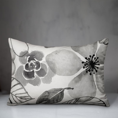 Floral Outdoor Reversible Throw Pillow