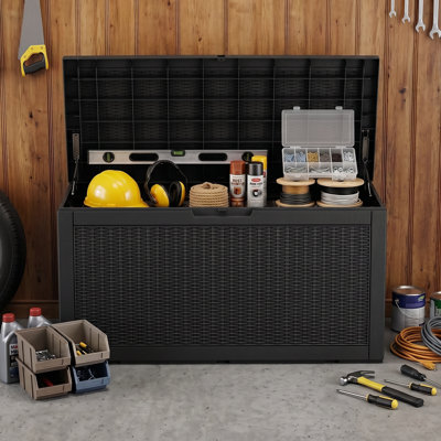 Emperic Design 100 Gallon Water Resistant Resin Lockable Deck Box