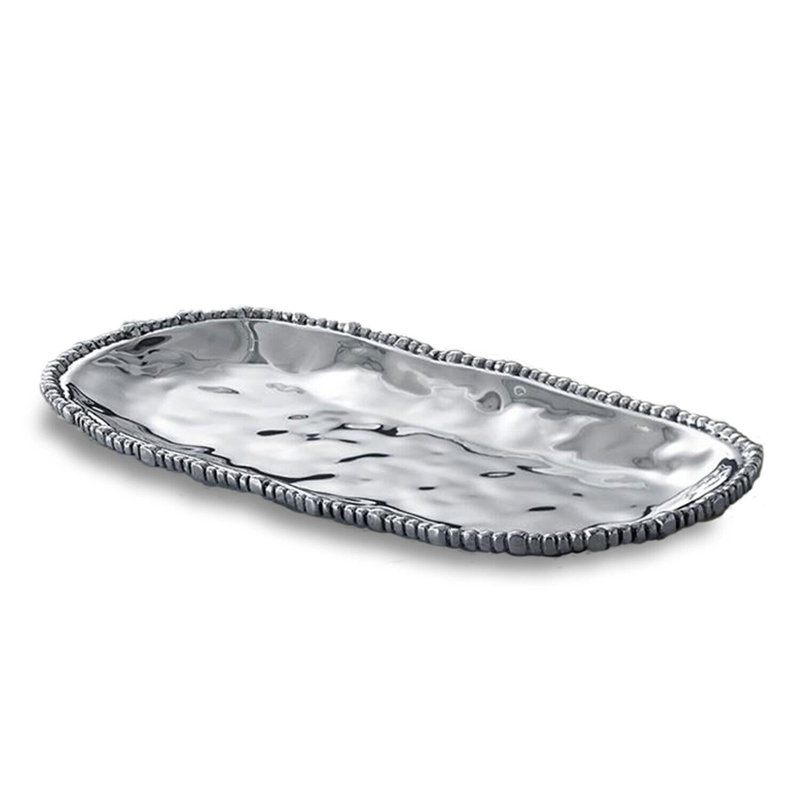 Plateau en aluminium Beatriz Ball Organic Pearl, H 1 po x L 17 po x l 8,75 po