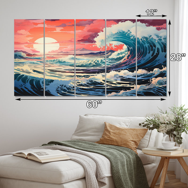 Dramatic Ocean Waves II 5 pièces