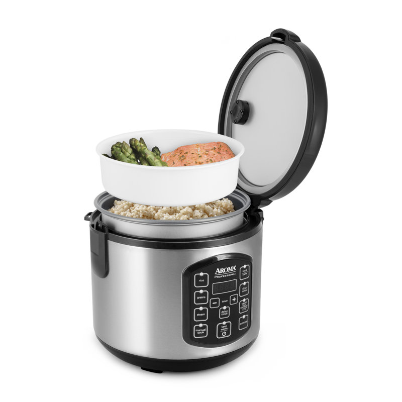 AROMA® Professional 8 tasses (cuit) / 2 pte Multicuiseur numérique riz et grain (ARC-984SBD)