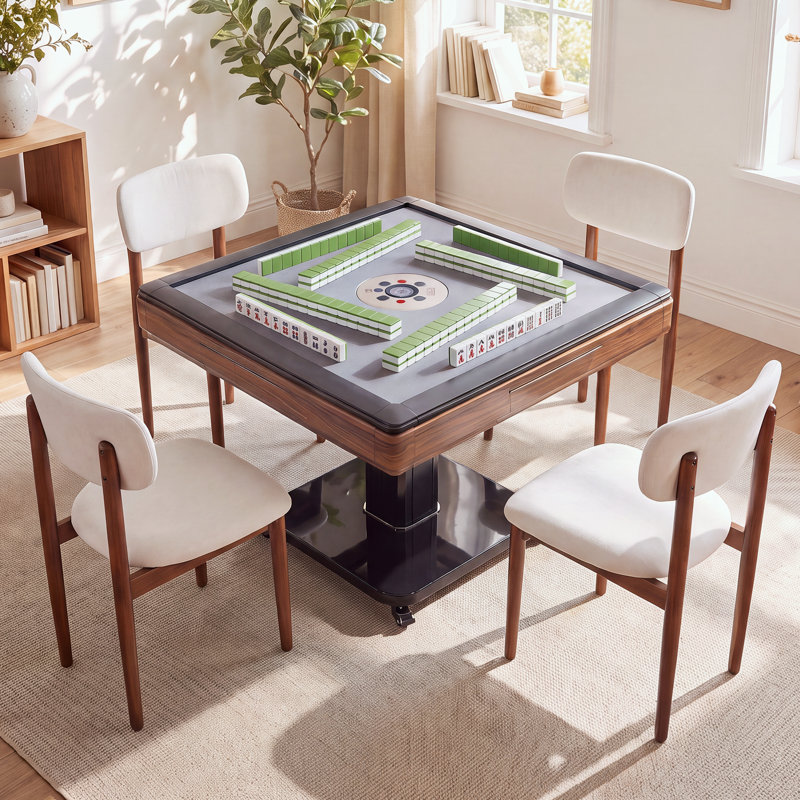 Table rigide rigide à mahjong automatique avec carreaux de 42 mm, mobile et pliable