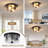 2-light Black Flush Mount Ceiling Light With Seeded Glass Shade For Hallway, Bedroom, Kitchen