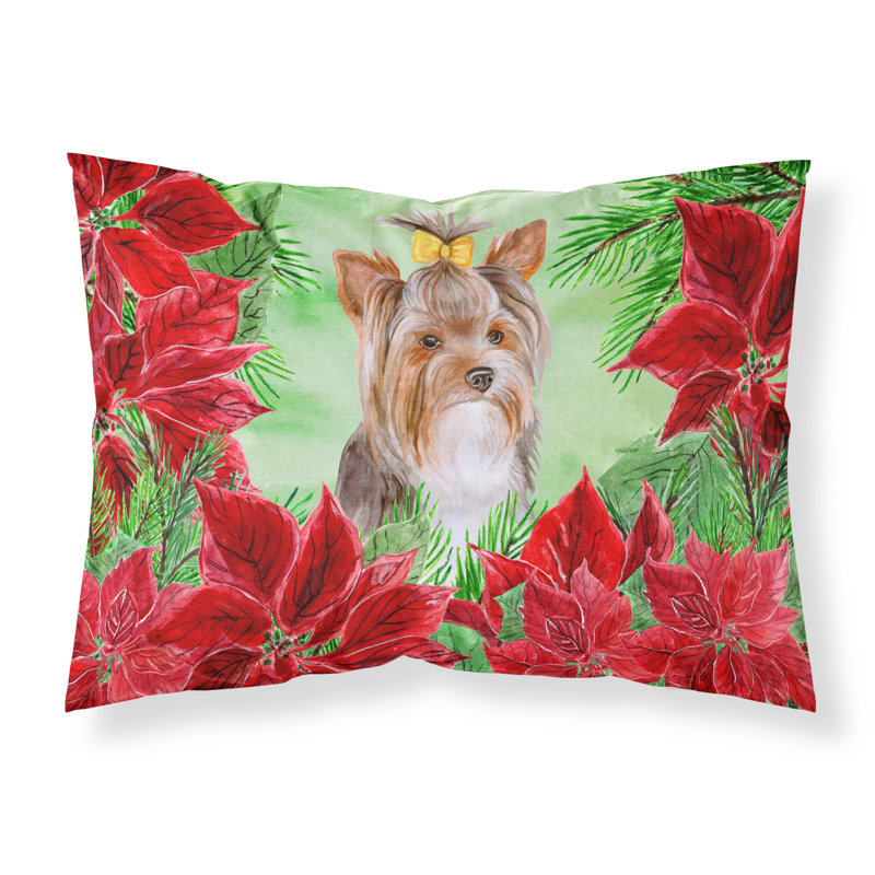 Taie d’oreiller poinsettas, Yorkshire terrier #2