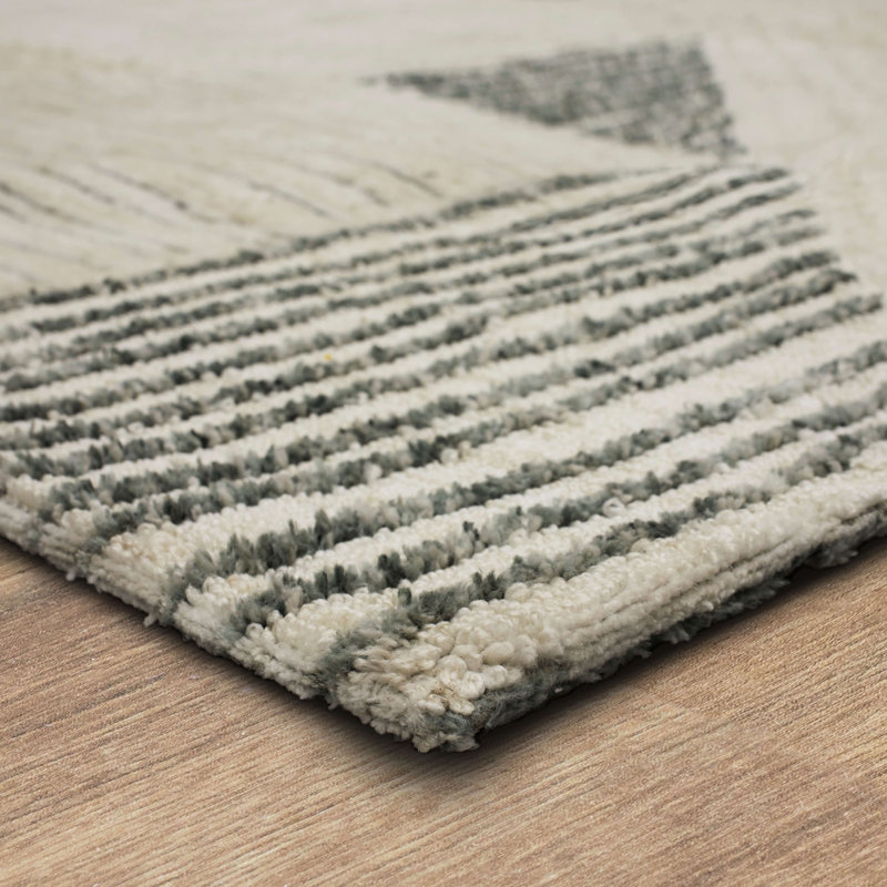 Tan Geometric Flat Woven Synthetic Rectangular Area Rug