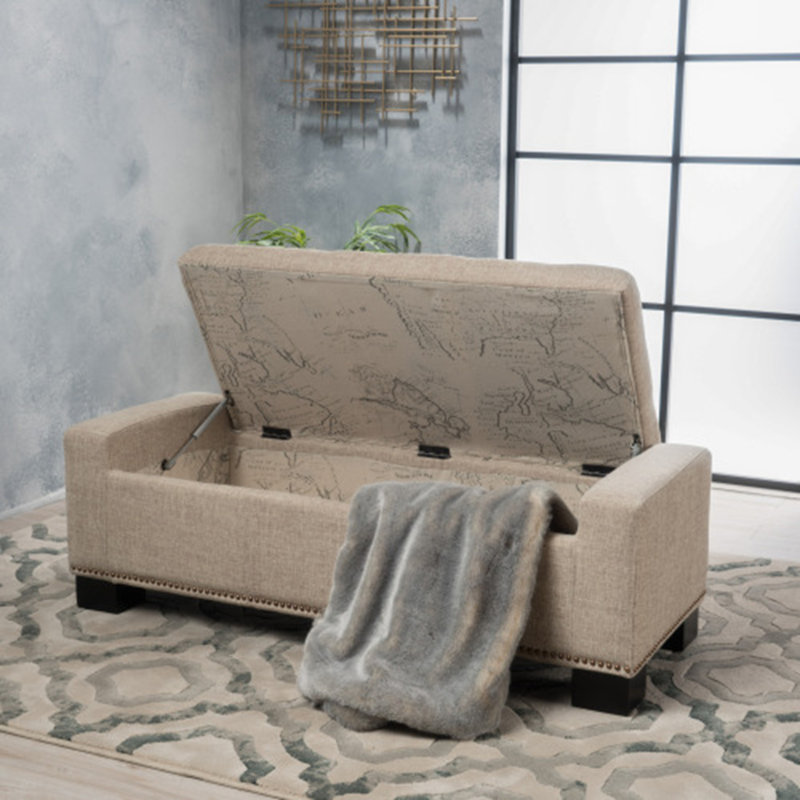OTTOMAN DE RANGEMENT CHELSEA AVEC STUDS