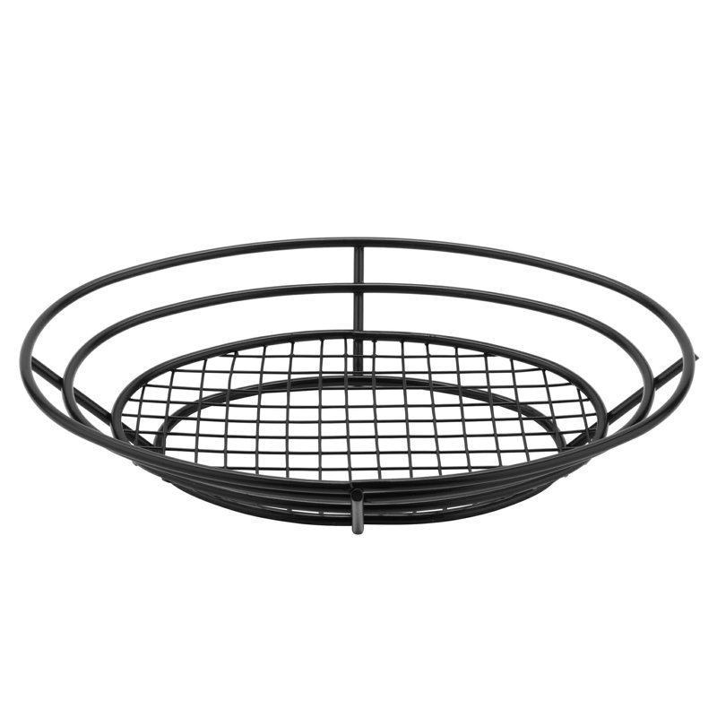 4-38804 - Panier ovale 11 po x 8 po avec grille surélevée, 2,25 po de hauteur, Noir mat