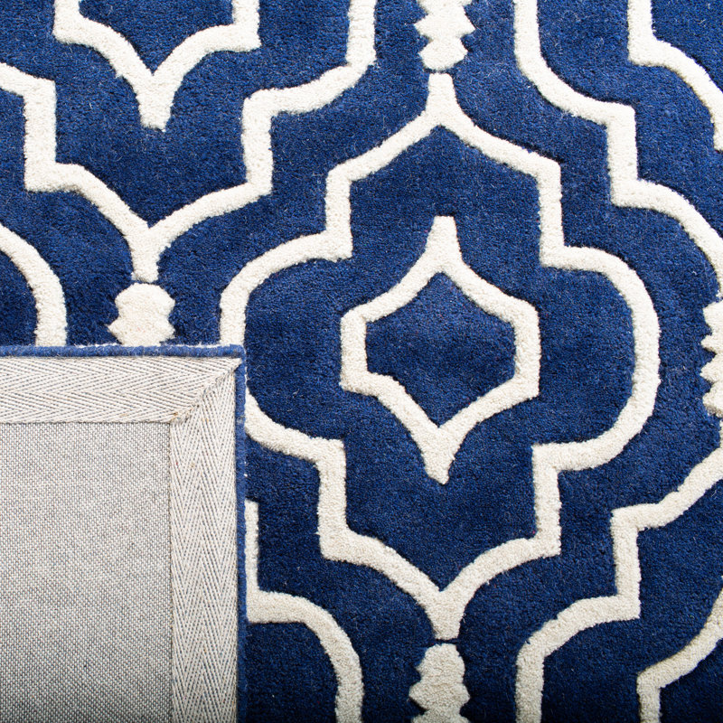 Carolene Hand Tufted Wool Geometric Rug, Square 7'