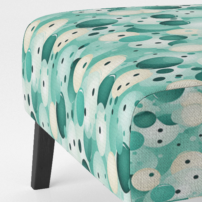 Coastal Tranquility Pois Motif - Fauteuil de chambre rembourré moderne, fauteuil d'appoint à pois