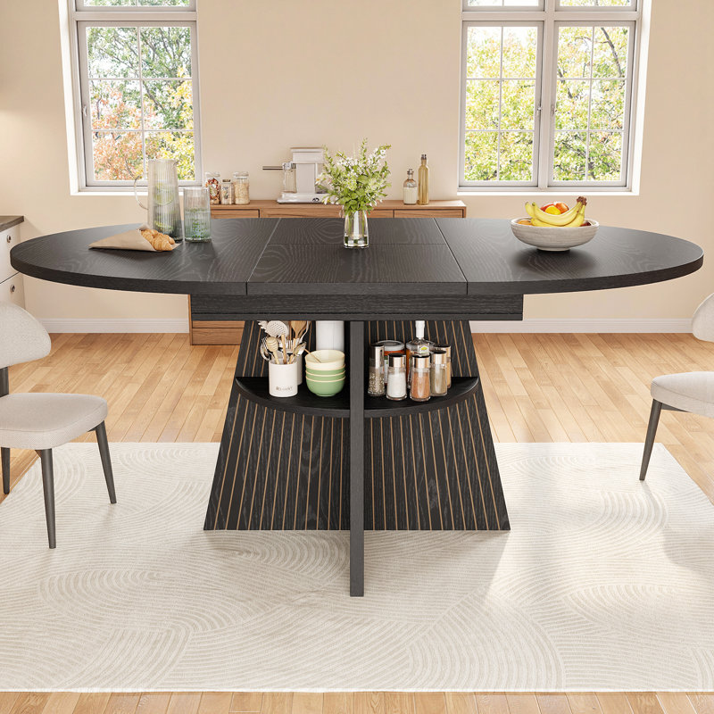 110 cm Extendable Dining Table, Black