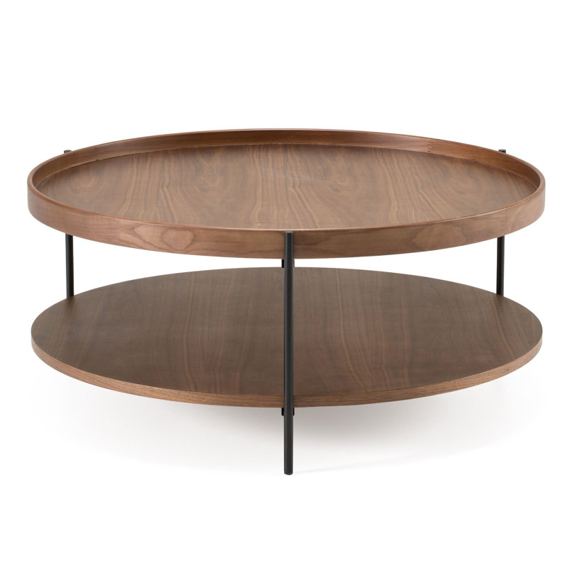 Grande table basse moderne Sulender, Noyer