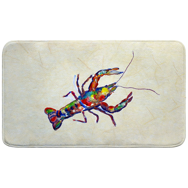 Tapis de bain écrevisse sur beige