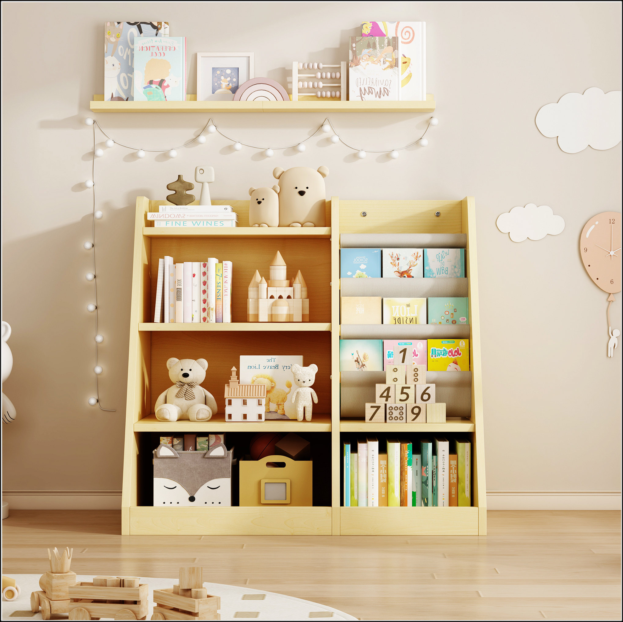Isabelle & Max™ Wooden Toy Storage Organizer Cabinet Kids Bookshelf ...
