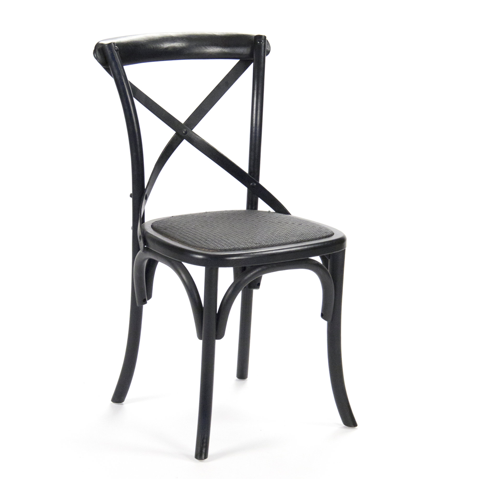 Parisienne Solid Wood Side Chair, Antique Black