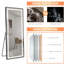 Miroir vertical pleine longueur 64 po x 21 po avec lumière DEL, miroir de sol illuminé avec support, miroir mural avec cadre mince en alliage d'aluminium pleine longueur, noir
