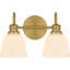 Baya 2-Light Aged Brass Bath Light