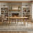 71" Modern Farmhouse Dining Table with Curved Edge and Solid Wood Top For Kitchen Dining Room-116623298