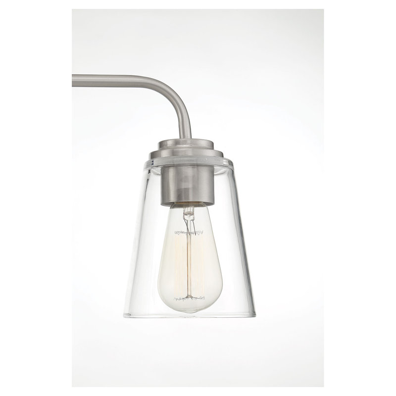Luminaire pour meuble-lavabo de salle de bain 3 lumières Meridian en nickel brossé, Nickel brossé
