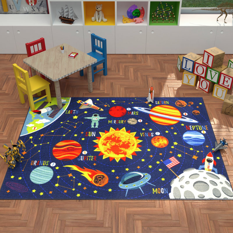 Tapis de salle de jeu Weranna, Rectangle 3 pi 3 po x 4 pi 7 po