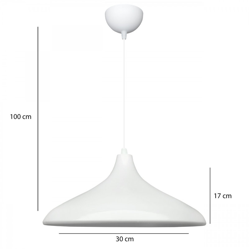 Elegant White Metal Chandelier, Adjustable Height 39.4 - 47.2 Inches | 1 x E27 Socket, Max 40W | Modern Design for Living Room, Dining Room & Entryway | Durable Metal Body, Stylish Home Lighting Solution