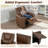 Kids Recliner with Cup Holder Adjustable Backrest & Footrest Brown-23552786