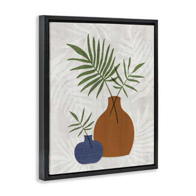 Boho Botanical Vases Framed Floater Canvas Wall Art by Natalie Carpentieri