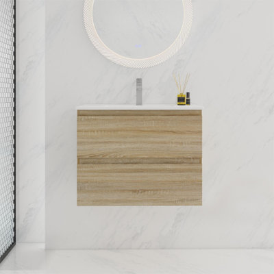 Meuble-lavabo mural simple 30 po avec comptoir en céramique