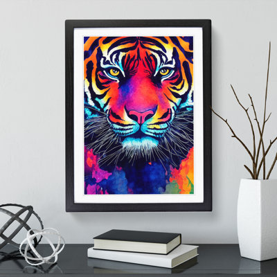Painted Tiger No.3 Abstract - Framed Print