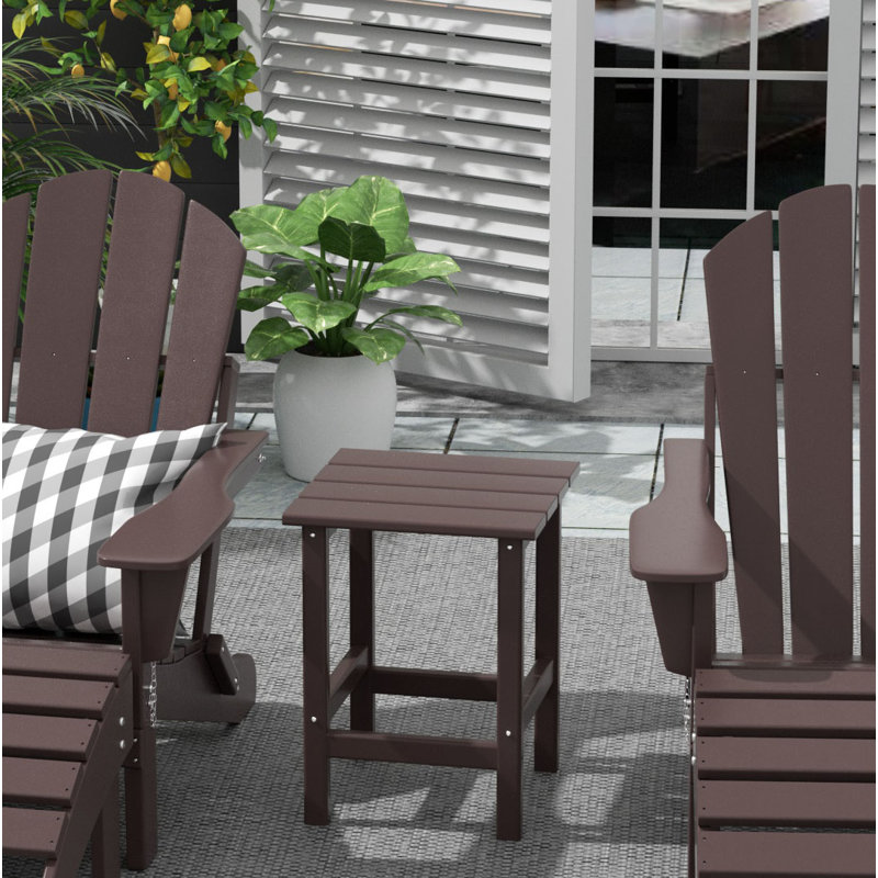 Laguna All Weather Adirondack Outdoor HDPE Side Table, Dark Brown