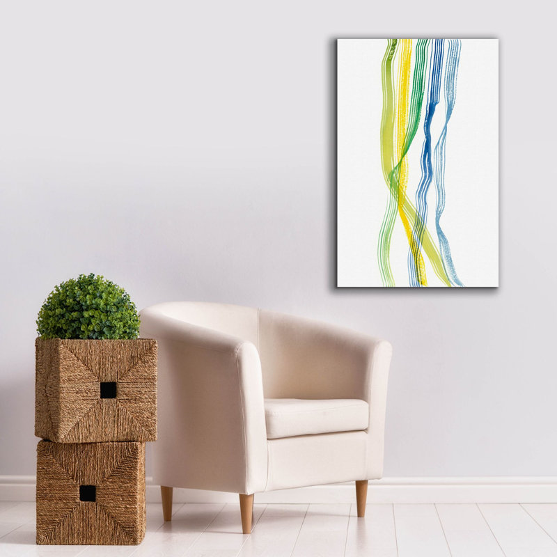 «Ribboned 1» par Alicia Ludwig, art mural sur toile, H 40 po x l 26 po x P 1,5 po