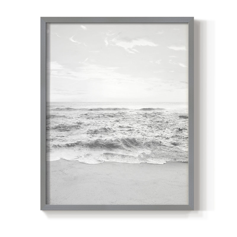 «Gentle Tides I», reproduction encadrée - bois massif, H 15 po x l 12 po, Gris