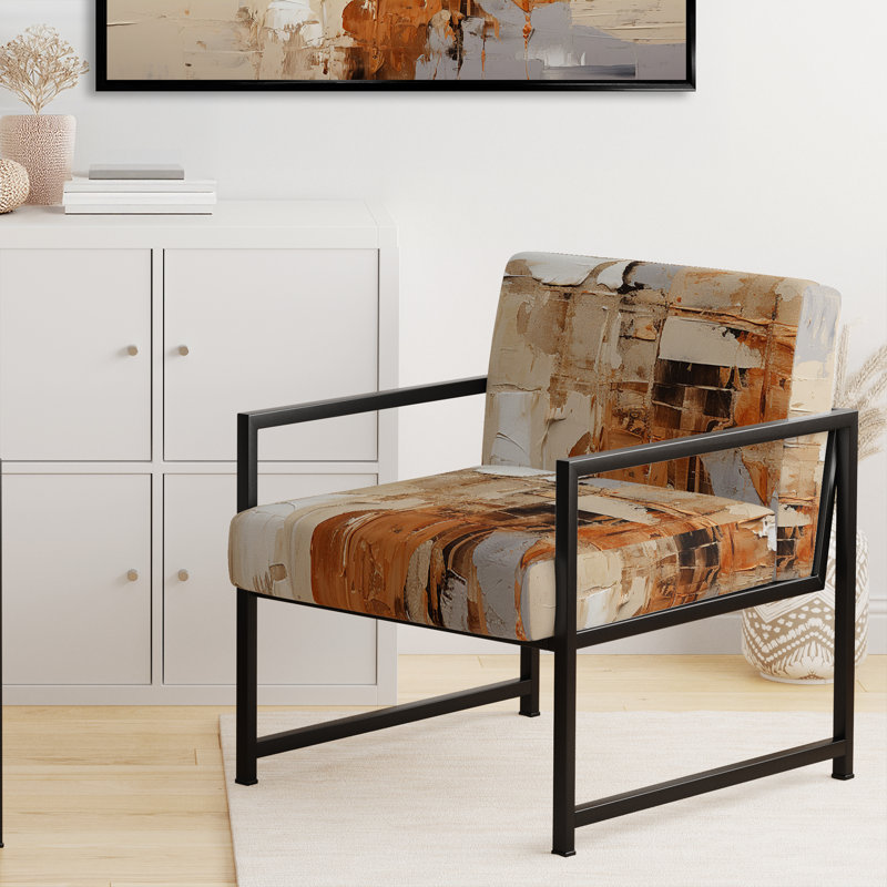 Chaise d'appoint rembourrée Beige Gray, Noir