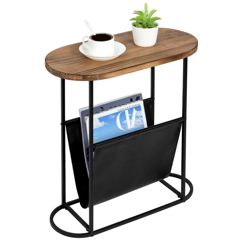 Freestanding Magazine Rack with Top Shelf