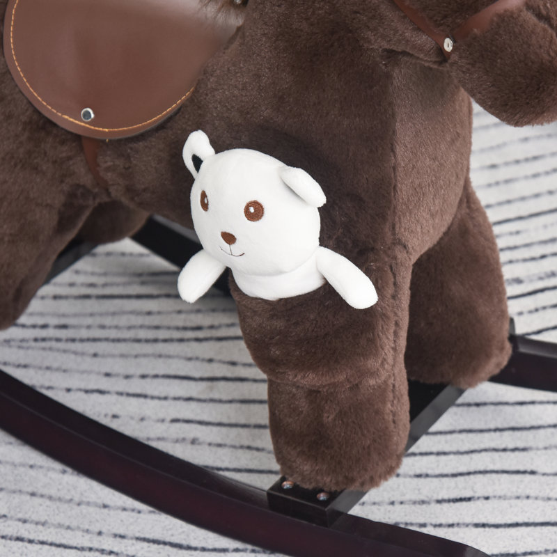 Cheval à bascule en peluche pour enfants, Brun