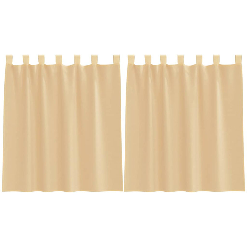 Voile Curtains With Tab Top 2 Pcs, Sand, 140cm Width x 140cm Drop