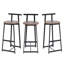 Tabourets de bar à hauteur de comptoir 3, noir et brun noyer. Base en métal avec une capacité de poids de 220 lb. Sièges ergonomiques. Style moderne pour îlot de cuisine, salon. Hauteur de l'utilisateur. Brun.