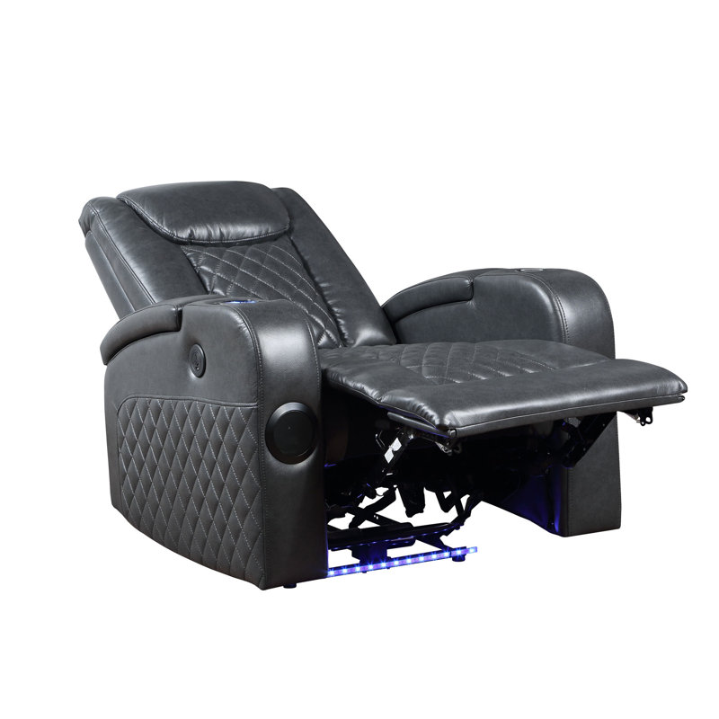 Fauteuil inclinable électrique en cuir Alair gris foncé Aire, Gris foncé