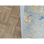 Tapis unique beige, gris et jaune de 12 pi 3 po x 14 pi 9 po
