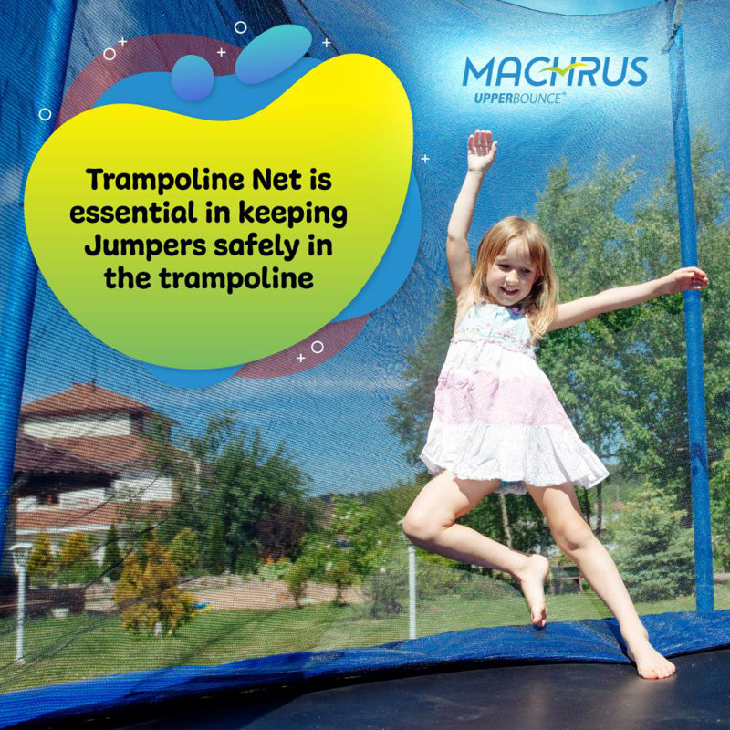 Filet d'enclos de trampoline Machrus Upper Bounce, pour cadre rond de 14 pi, utilisant 8 poteaux (ou 4 arches)