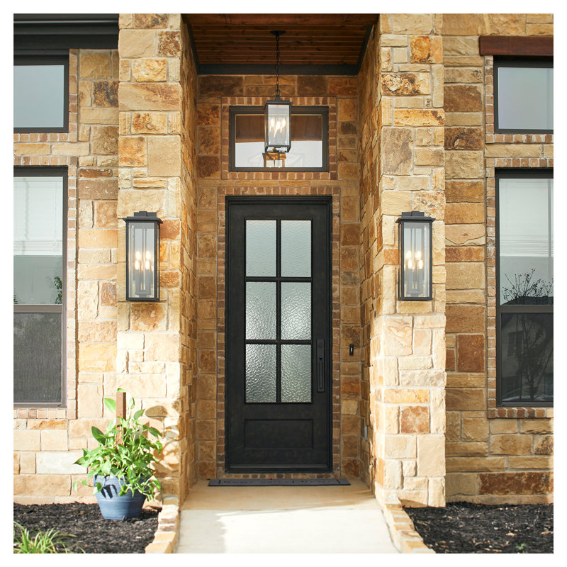 Westerly 25" 4-Light Black Outdoor Wall Lantern, 25" H x 10" W x 9.75" D