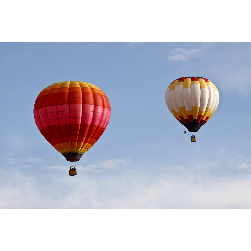 Two Hot Air Balloons In The Air by Baxternator - Wrapped Canvas Print, 51cm H x 76cm W